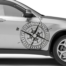 Auto Aufkleber Grunge Kompass Destroyed Windrose Offroad Sticker Dekor #1419-80