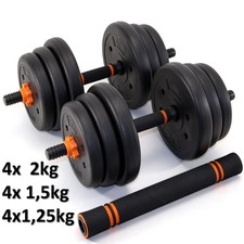 2in1 Hantelset Langhantel + Kurzhantel verstellbar 20 KG Gewinde 25