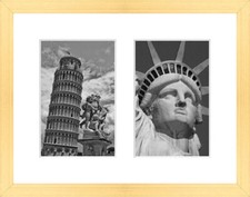 Collage Holz Bilderrahmen  "PINO" Galerie mit Passepartout für 2 - 5 Fotos