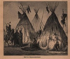 Dorf der cheyenne indianer - dorf,