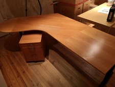 IKEA Büroschreibtisch Effektiv/Galant incl. Rollcontainer, Optik Buche