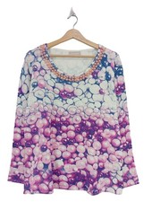 OVANTI Feinstrickpullover Damen Pullover Gr. DE 48 pink-blau-weiß Casual-Look