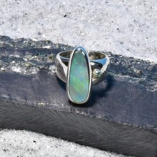 Edel Opal Ring, 925er Silber, Edelsteinring (22215), mit blauem Turmalin