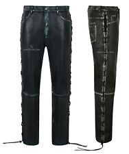 Herren Echt Leder Hose Biker