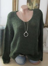 Neu Warme Kuschel Strick Pullover Grob Pulli Vintage Oversize Grün  38 40 42