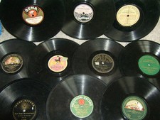 10 uralte Schellackplatten bis in die 20er-Jahre, 78upm 78rpm Record GRAMMOPHON