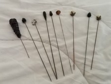Konvolut 9 Art Deco Hutnadeln