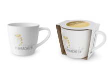 Weihnachtstasse Kaffee Tee Tasse Becher 0,4l Love Xmas la vida Engel 910174