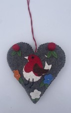 Wunderschönes großes Deko Herz mit Vogelmotiv, Größe ca 14 x 12 cm