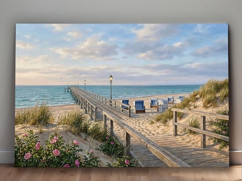 Leinwandbild strand mit - leinwandbild,