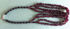 Edelstein Mode Schmuck Collier Kette Granat 22-44cm Design Granat Perlen 6mm Top