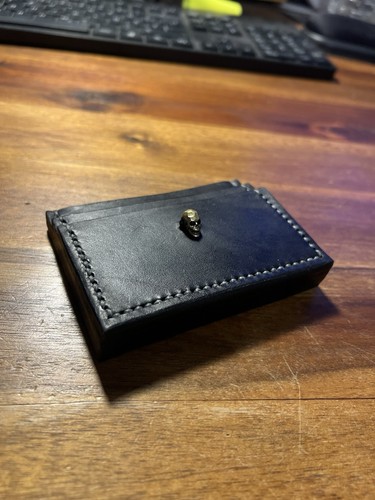 Handenähtes lederwallet - handenähtes,