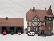 FALLER B-990 H0 FEUERWEHR/ RATHAUS mit NEBENGEBÄUDE gebaut VINTAGE SAMMLER 