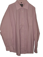 Barisal bügelfrei XL 43/44 Langarm Hemd Rosa weiss gestreift Top Zustand