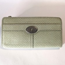 FOSSIL Damen Geldbörse MARLOW ZIP CLUTCH GREEN SL4295 Grün