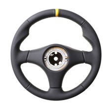 Momo Lenkrad Daumenauflagen Neu Beziehen 12 Uhr Markierung gelb Naht gelb 58045