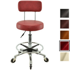 Rollhocker höhenverstellbar Lehne Arbeitshocker Hocker Drehhocker Kosmetikhocker