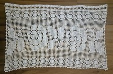 Häkelgardine "Rosen"  Handarbeit