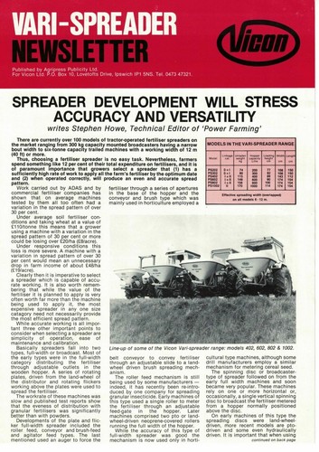 Vicon vari spreader newsletter - vicon,