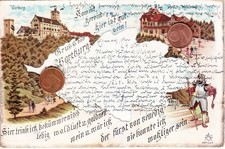 Ak Gruss von der Wartburg Eisenach Litho coloriert gelaufen 1903