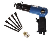 Druckluft - Meißelhammer mit 5-teiligem Meißelsatz im WorkZone Koffer