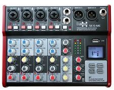 E-Lektron SE-6 Live Mischpult 4-Kanal + stereo AUX + USB/Bluetooth + Soundkarte