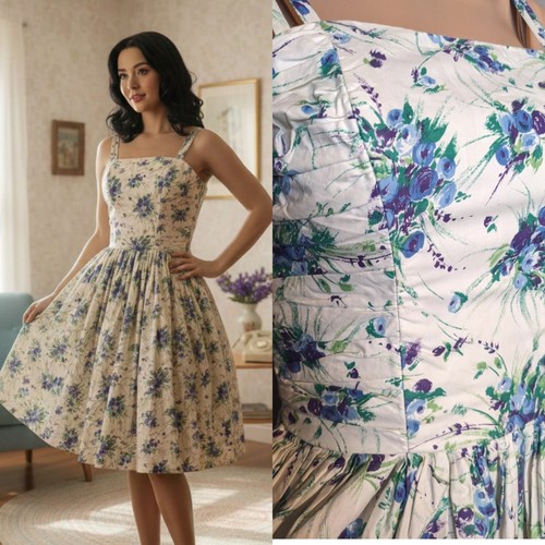 Vintage 50s cotton - 50s, painterly