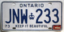 Kanada Ontario Nummernschild