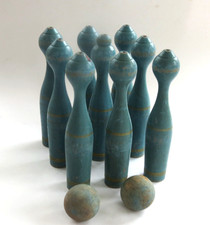 VINTAGE  HOLZ Kegel SPIEL  MIT