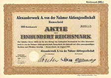 € 5 Lot 10 historische Aktien Alexanderwerk AG Remscheid 1937 Bergische Land NRW