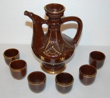 Keramik Schnaps Service braun