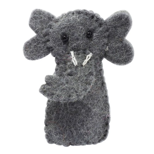 Fingerpuppe aus filz elefant - fingerpuppe,