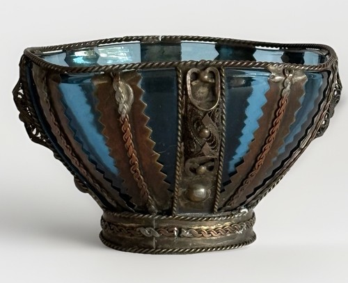 Alte glasschale blau - alte,