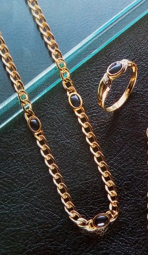 Set collier gold panzerkette - set,