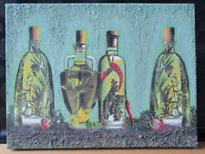 Ölbild klein 24x18 cm Motiv Ölflaschen ohne Rahmen auf Leinwand sehr dekorativ