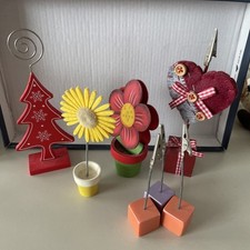 Deko aus Omas Schrank: 7 Deko-Zettelhalter, ua „Blume Herz ♥️ Weihnachtsbaum“