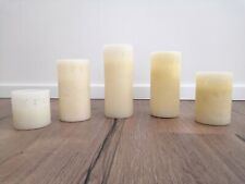 Deko creme Echtwachs LED Kerzen mit Blumen von QVC