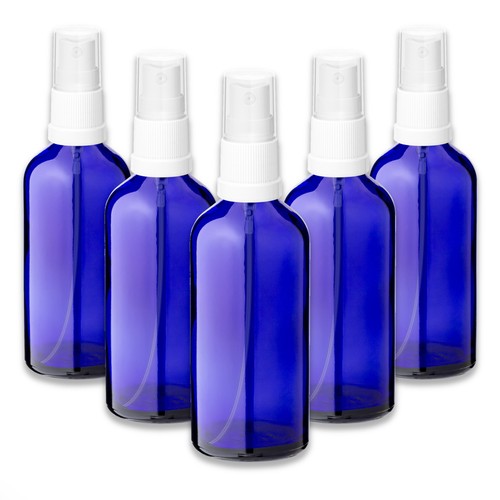 Blaue glasflasche 100 - 5x,