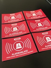6x Abus Alarm Aufkleber 72x51