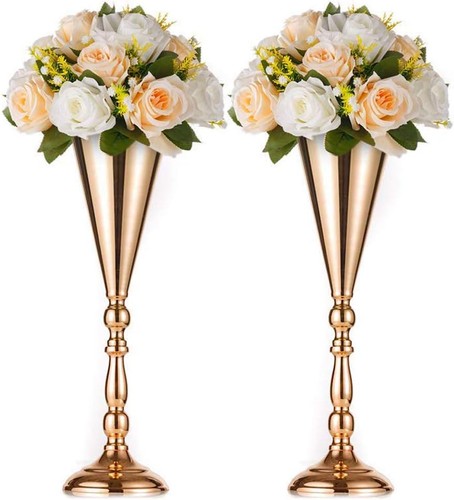 Gold vase 42cm hoch metall - gold,