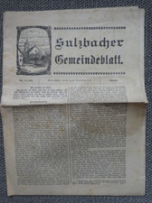 original Sulzbacher Gemeindeblatt 1932 Sulzbach Murr