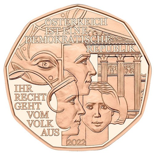 Euro demokratie kupfer - 5,