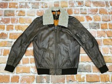 *REDSKINS FLIEGER PILOTEN FLIEGER A2 LEDERJACKE*FELL KRAGEN*BRAUN*GR: L*WIE NEU