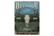 Ontrada Blechschild 30x40cm gewölbt Jagd Outdoor wild deer hunt Deko Schild