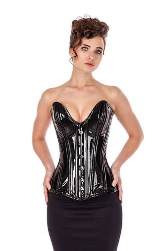 Korsett schwarz corsage lack - schwarz,