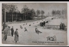 AK Leipzig, Kaffeehaus m. Rodelbahn auf dem Bienitz, gel. 1925