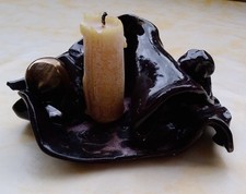 Kunsthandwerker Kerzenhalter aus Ton, Unikat, handgearbeitet