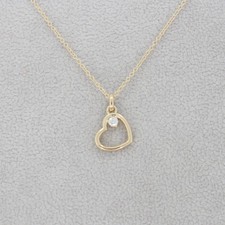 Wert 550 € Brillant Herz Anhänger mit Kette (0,04 carat) 585 14 Karat Gelb Gold
