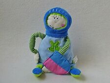 Haba Ritter Stoffpuppe blau grün Puppe Junge Granulat (T188)