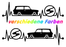 2 x Trabant 601 Kombi Trabi Aufkleber Sticker Pulsschlag Trabbi Sachsenring Logo